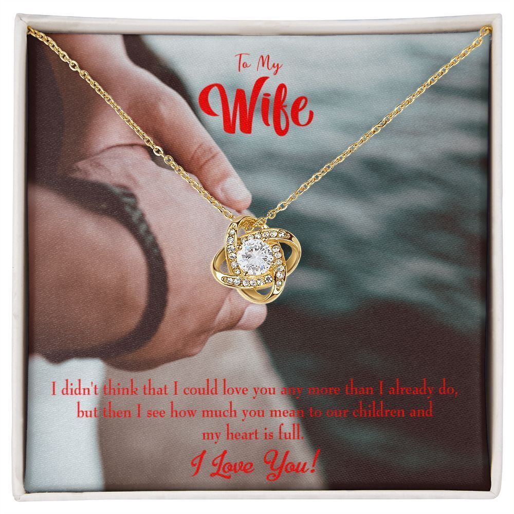 Wife Meaningful Love Infinity Knot CZ Necklace Gold Tone Standard Box